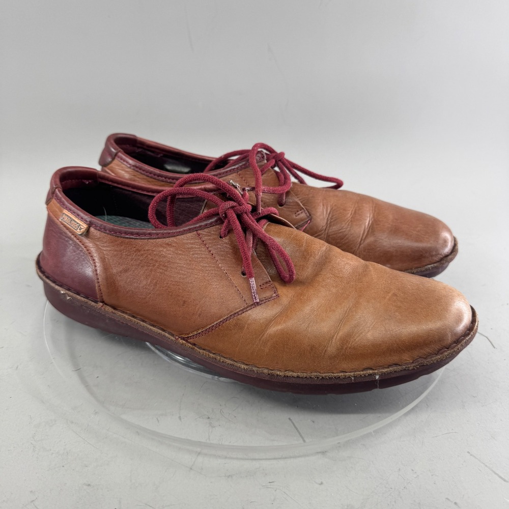 Pikolinos Mens Leather Oxford Lace Up Dress Casual Shoes Burgundy Size 42 9